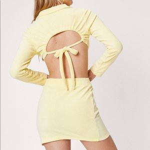 Yellow Towelling Top and Skirt Set